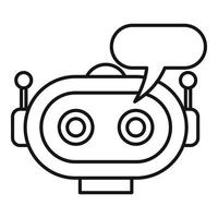 Chatbot icon, outline style vector