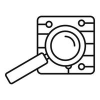 Magnify glass ai icon, outline style vector