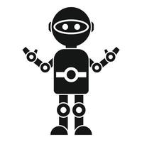 icono de robot de juguete, estilo simple vector