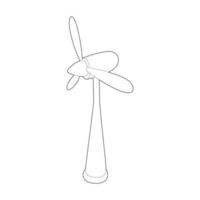 Wind turbine icon, outline style vector