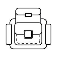 icono de mochila, estilo de esquema vector