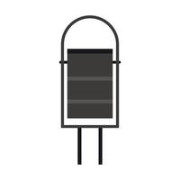 Gray outdoor bin icon, flat style vector