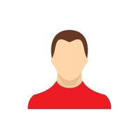 hombre en icono de suéter rojo, estilo plano vector