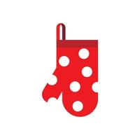 Glove potholder with polka dots icon, flat style vector