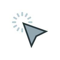 Cursor clicks icon, flat style vector