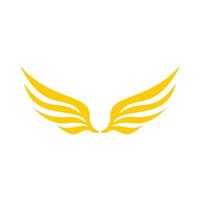 Two yellow wing icon, flat style vector