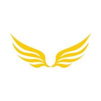 Two yellow wing icon, flat style vector