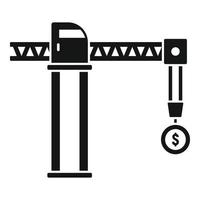 Money crane management icon, simple style vector