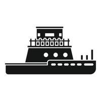 Tug boat icon, simple style vector