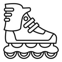 icono de patines deportivos en línea, estilo de esquema vector