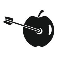 icono de flecha de manzana, estilo simple vector