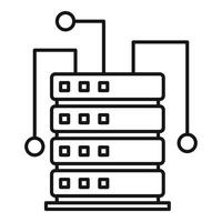 Ai server rack icon, outline style vector