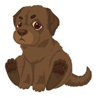 Kid labrador icon, cartoon style vector