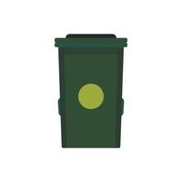 Trash bin icon, flat style vector