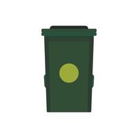 Trash bin icon, flat style vector