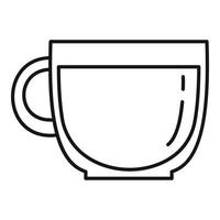 icono de taza de café de vidrio, estilo de esquema vector