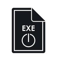 icono de archivo exe, estilo simple vector