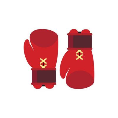 Boxing gloves icon in flat style