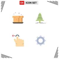 Universal Icon Symbols Group of 4 Modern Flat Icons of bakery finger food forest swipe Editable Vector Design Elements