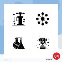 Group of Modern Solid Glyphs Set for pump energy business chemicals reward Editable Vector Design Elements