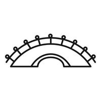 Bridge building icon, outline style vector