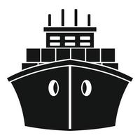 Front container ship icon, simple style vector