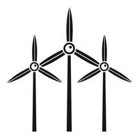 Eco free wind turbine icon, simple style vector