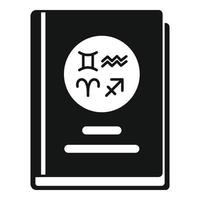 Magic witch book icon, simple style vector