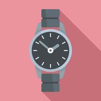 icono de reloj de mano, estilo plano vector