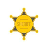 Gold star of sheriff icon, flat style vector