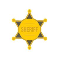 Gold star of sheriff icon, flat style vector