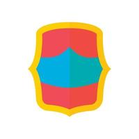 Red-blue battle shield icon, flat style vector