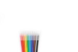 Multi-colored felt-tip pens, markers on a white isolated background photo