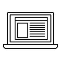 Virtual computer learning icon, outline style vector