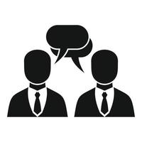 Businessman conversation icon, simple style vector