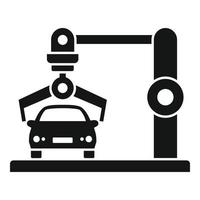 icono de fábrica de coches robot, estilo simple vector