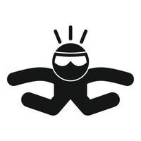 Skydiver fall icon, simple style vector