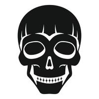 Smiling skull head icon, simple style vector