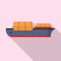 Industrial ship icon, flat style vector