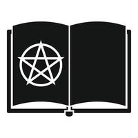 Open magic book icon, simple style vector