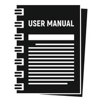 User manual icon, simple style vector