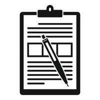firmar el icono del documento, estilo simple vector
