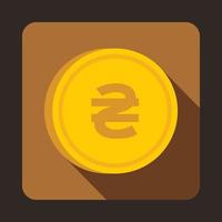 Coin hryvnia icon, flat style vector