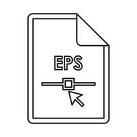 icono de extensión de archivo eps, estilo de esquema vector