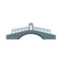 icono de puente de piedra, estilo plano vector