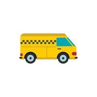Yellow cargo taxi car icon, flat style vector