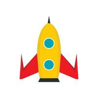 Yellow rocket icon in flat style vector