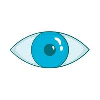 icono de ojo azul en estilo de dibujos animados vector