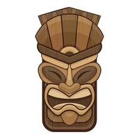 tatuaje, tiki, ídolo, icono, caricatura, estilo vector