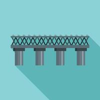 Old railroad bridge icon, flat style vector